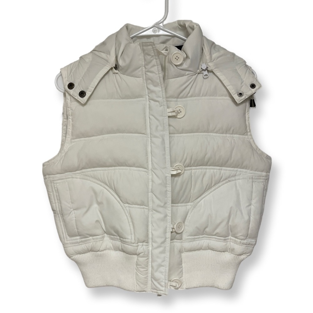 Polar Edge Puffer Hooded Vest Women’s Large WhiteFaux Fur
